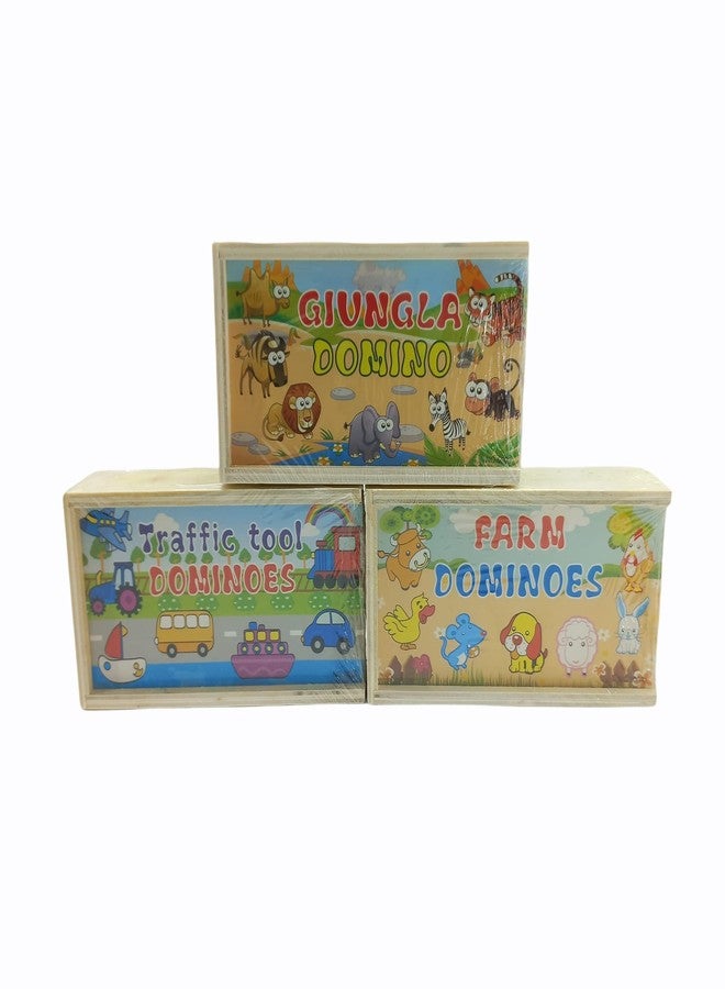 Folca® Wooden Game Set, Wooden Toy Children Educational Animal Recognition, (Farm, Guingla, Traffic Tools) - Image 1
